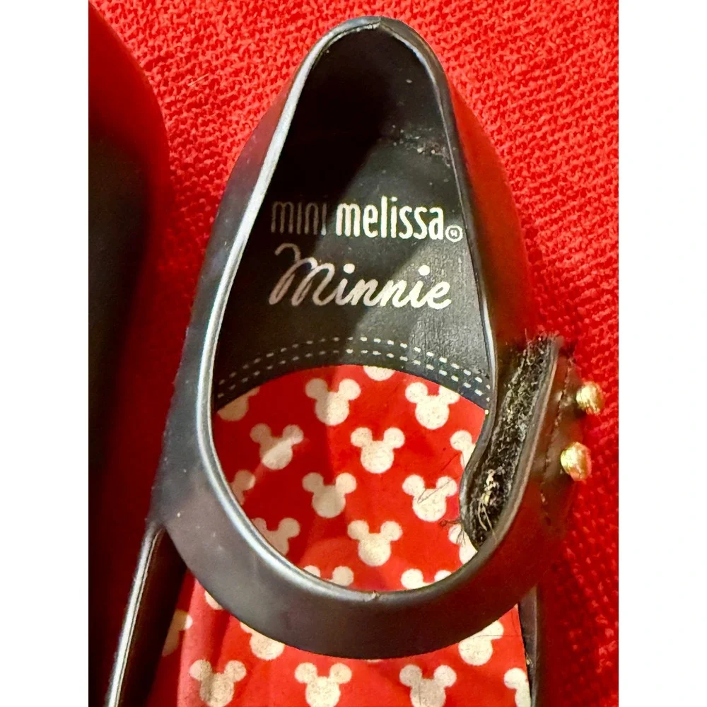 Mini Melissa Mickey Minnie Mary Jane Kids Size 7 Black Disney Jelly Shoes Play